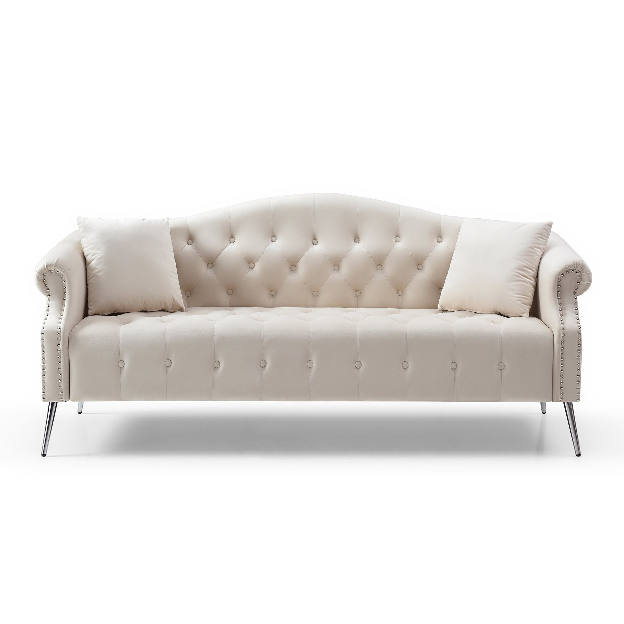 Velvet Chesterfield sofa