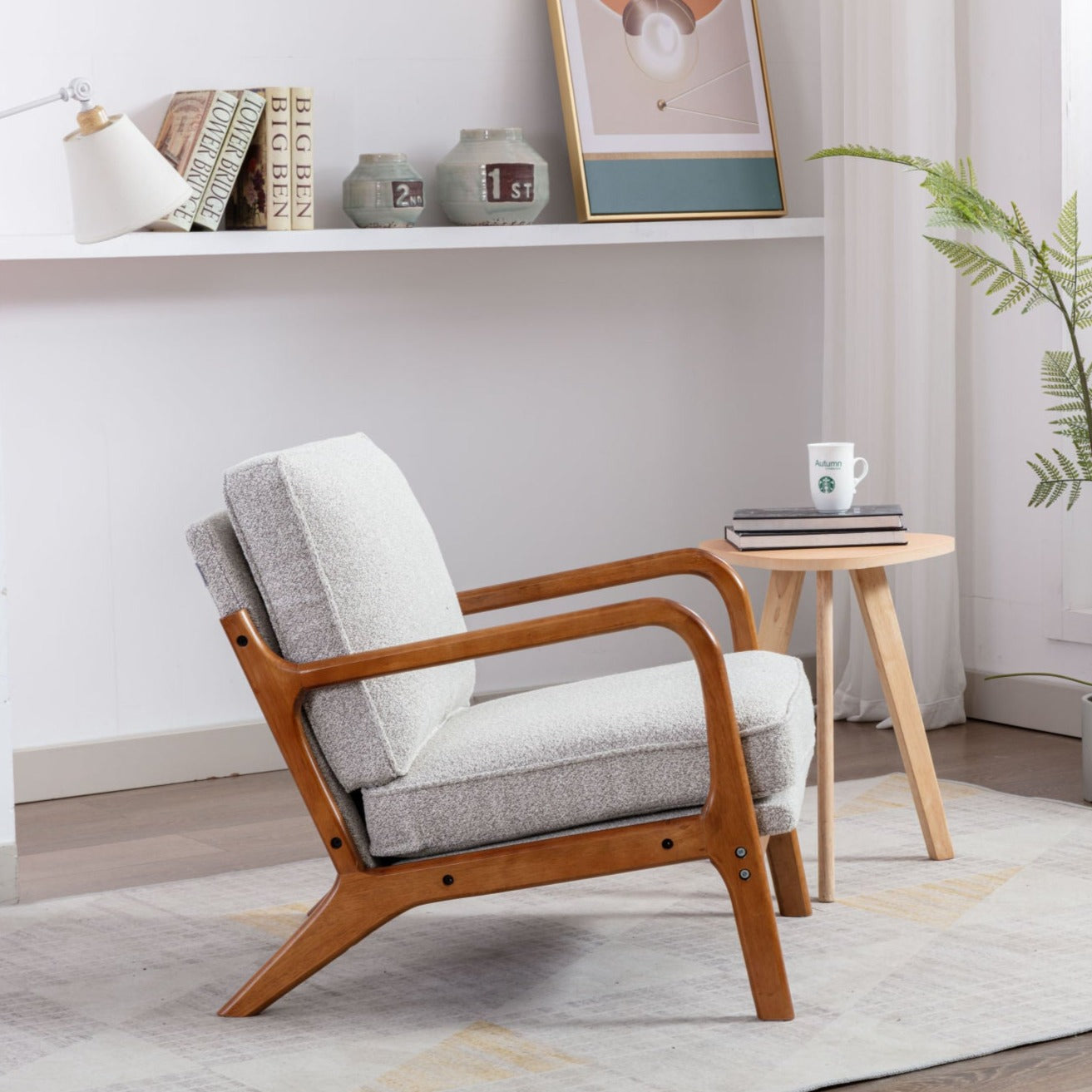 Wood Frame Modern Armchair