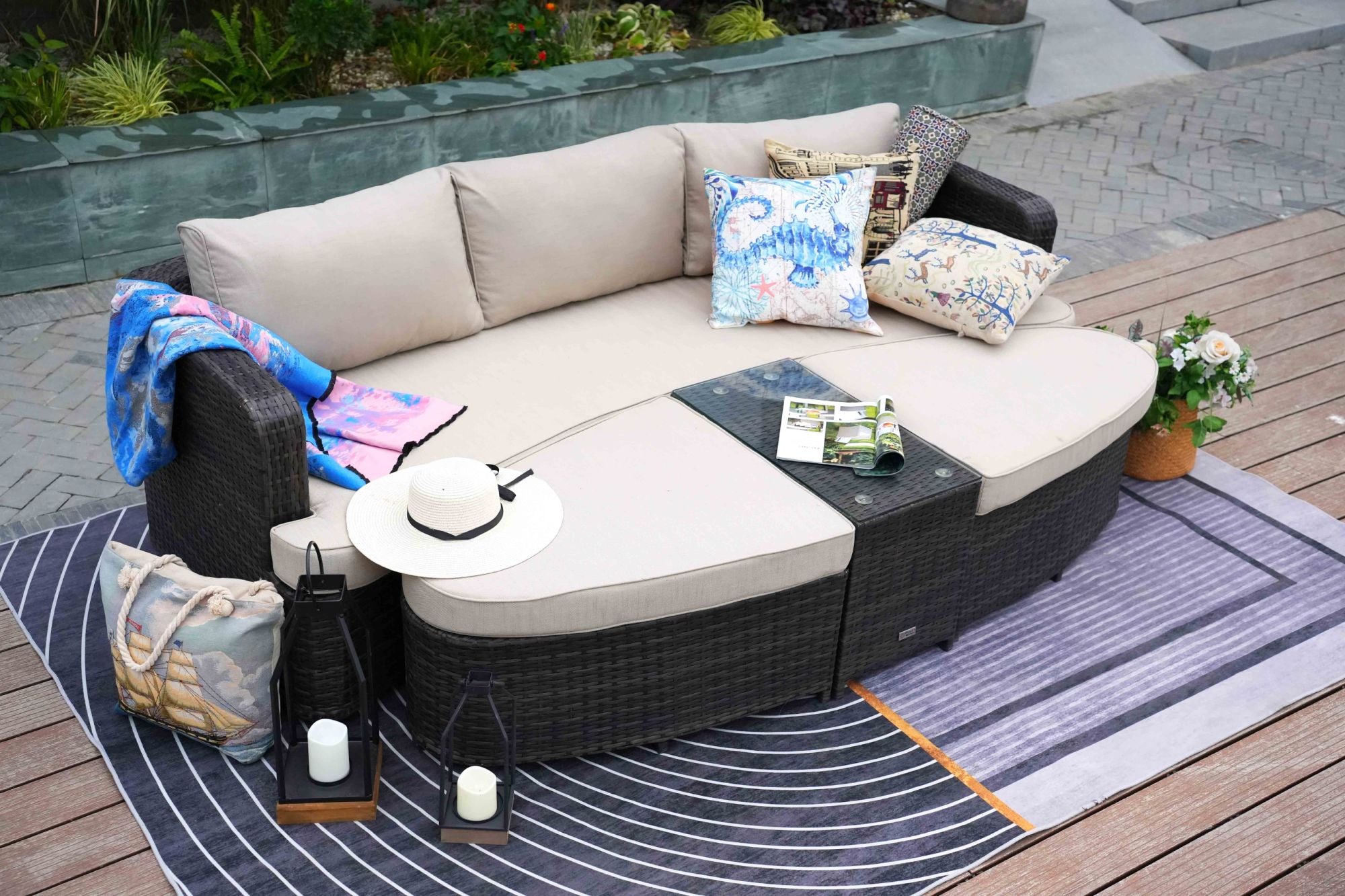 Wicker 4-PC Outdoor Wicker Patio Sofa Set