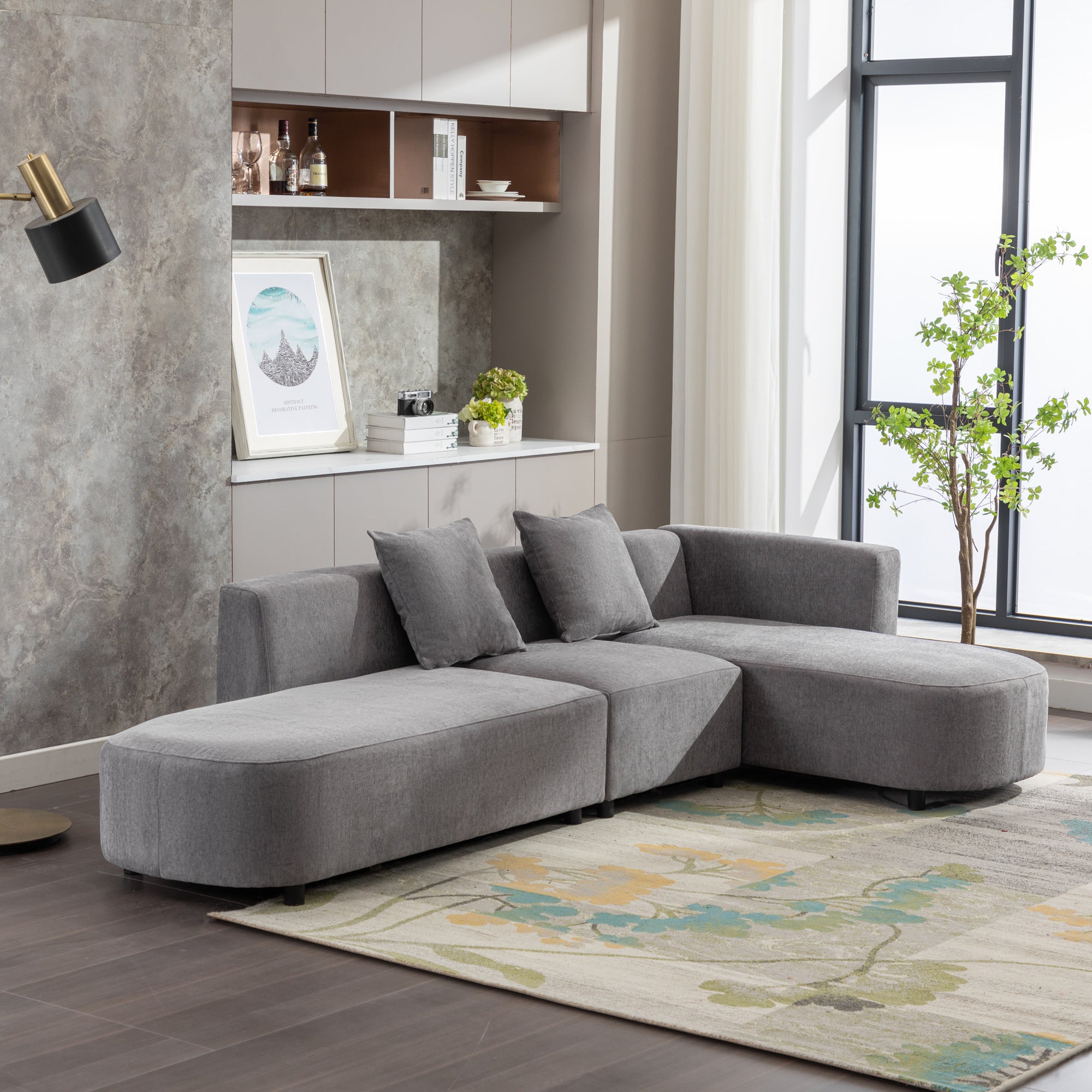 L-Shaped Sectional Luxury Modern Upholstery Sofa